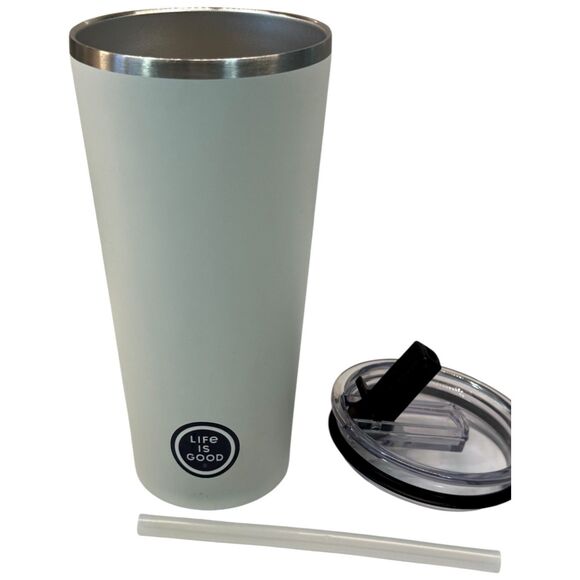Life Is Good Take It Easy Insulated Tumbler 24 oz Travel Cup Drinkware Straw - Picture 5 of 13